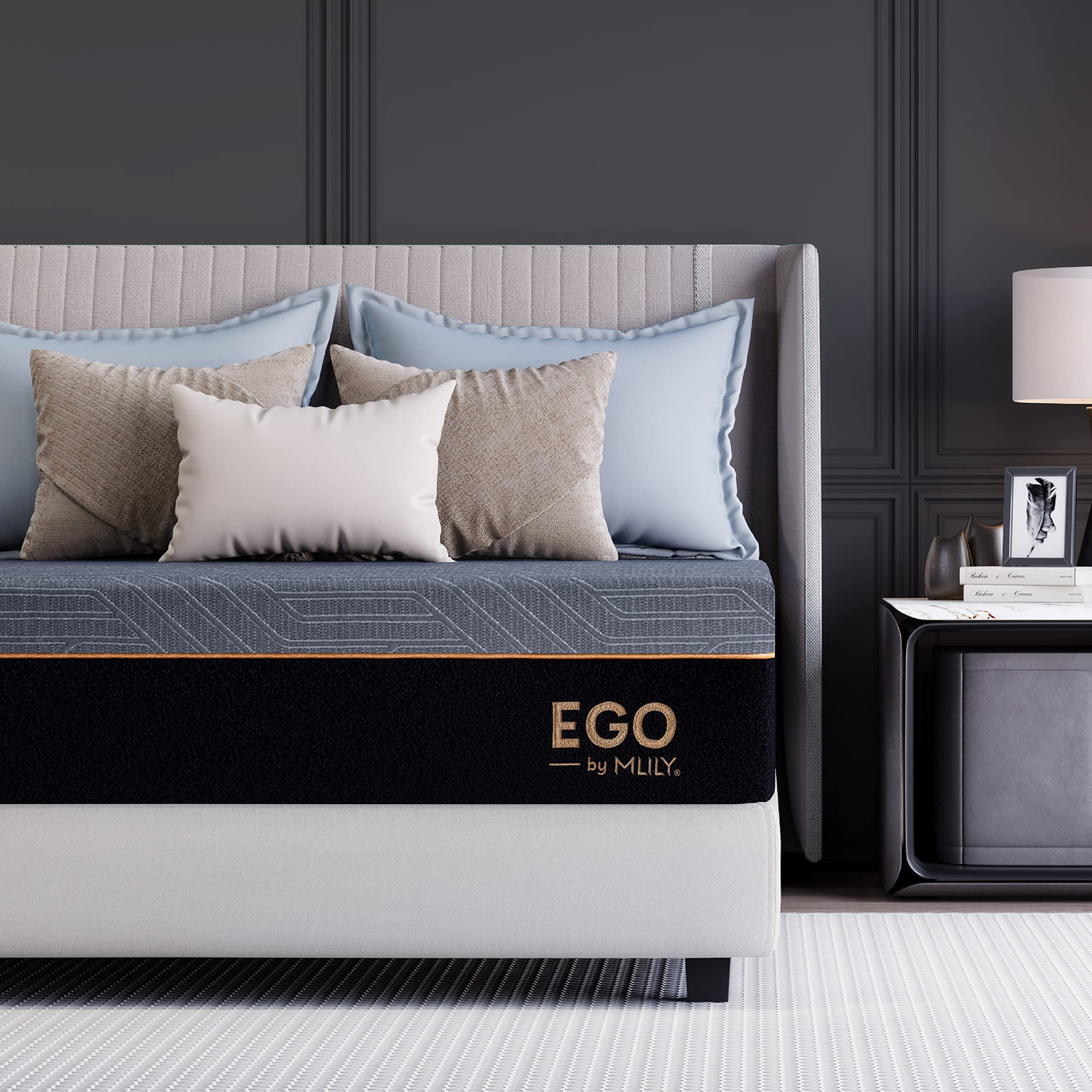 MLILY EGO Copper King Memory Foam Mattress 12 Inch, Copper Gel Infused Mattress Bed in A Box CertiPUR-US Certified Made in USA, Medium Plush, 76”x80”x12”, Darkgray