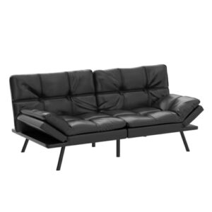 MUUEGM 267PU-BK-222 Sofabed, Medium, Black-Update