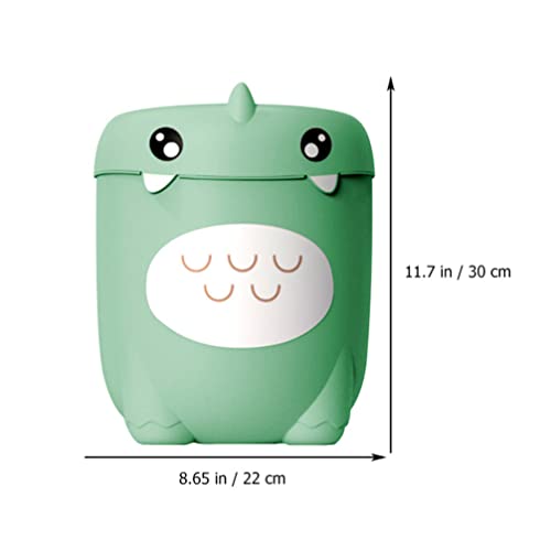 Beavorty Kawaii Room Decor Dinosaur Trash Can Cute Garbage Bin Animal Shape Rubbish Container Plastic Wastebakset for Kitchen Bedroom Bathroom Light Trash Cans