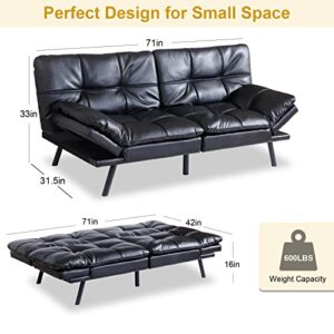 MUUEGM 267PU-BK-222 Sofabed, Medium, Black-Update