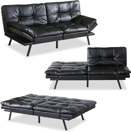 MUUEGM 267PU-BK-222 Sofabed, Medium, Black-Update