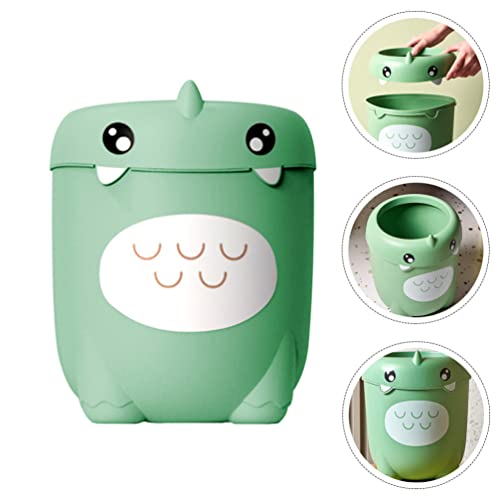 Beavorty Kawaii Room Decor Dinosaur Trash Can Cute Garbage Bin Animal Shape Rubbish Container Plastic Wastebakset for Kitchen Bedroom Bathroom Light Trash Cans