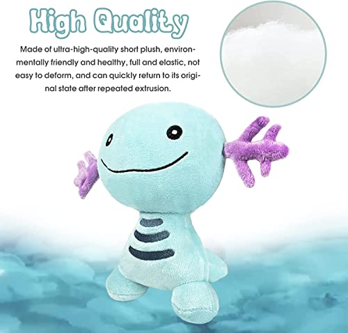 OMG ALL STORE Axolotl Plush Salamander Toy Fun and Soft Plush Stuffed Toy for Game Fans Gift Soft Stuffed Pillow Doll for Kids and Adults (8 Inch) (Blue)