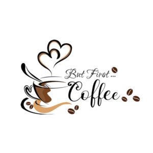 creative coffee cup pattern wall stickers cafe living room decor cabinet art english home decoration self-adhesive wallpaper