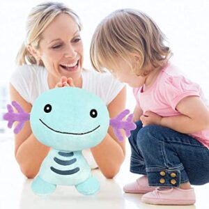 OMG ALL STORE Axolotl Plush Salamander Toy Fun and Soft Plush Stuffed Toy for Game Fans Gift Soft Stuffed Pillow Doll for Kids and Adults (8 Inch) (Blue)