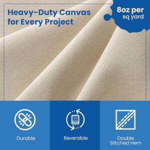 REDIBLUE Canvas Drop Cloth for Painting - Washable, Durable, Highly Absorbent Seamless Cotton Fabric, Multipurpose Protection for Floor, Carpet, Furniture, Indoor, Outdoor Use, 8oz, 6x9 ft