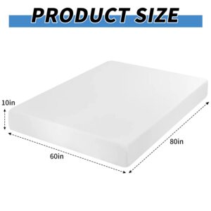 CL.HPAHKL 10 inch Gel Memory Foam Mattress Comfort Queen Mattress Medium Firm Mattresses Bed-in-a-Box CertiPUR-US Certified for Cool Sleep & Pressure Relief, White