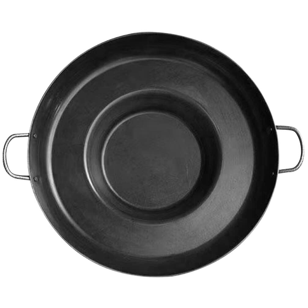 Happyyami Frying Concave Pan Stainless Steel Griddle Concave Discada Disc Cooker High Heat Cooking Skillet Heavy Duty Comal Para Freir for Home Kitchen Supplies