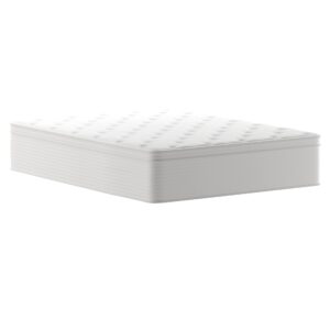 Taylor & Logan Verona Queen Size 14" Premium Comfort Euro Top Hybrid Pocket Spring and Memory Foam Mattress in a Box with Reinforced Edge Support