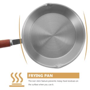 Hemoton 2pcs Non-stick Frying Pan Mini Kitchen Skillet Stainless Steel Egg Pan Multi-use Omelet Pan Stainless Steel Frying Pan Stainless Skillet Cooking Pan (Diameter 12CM/4.7 INCH)