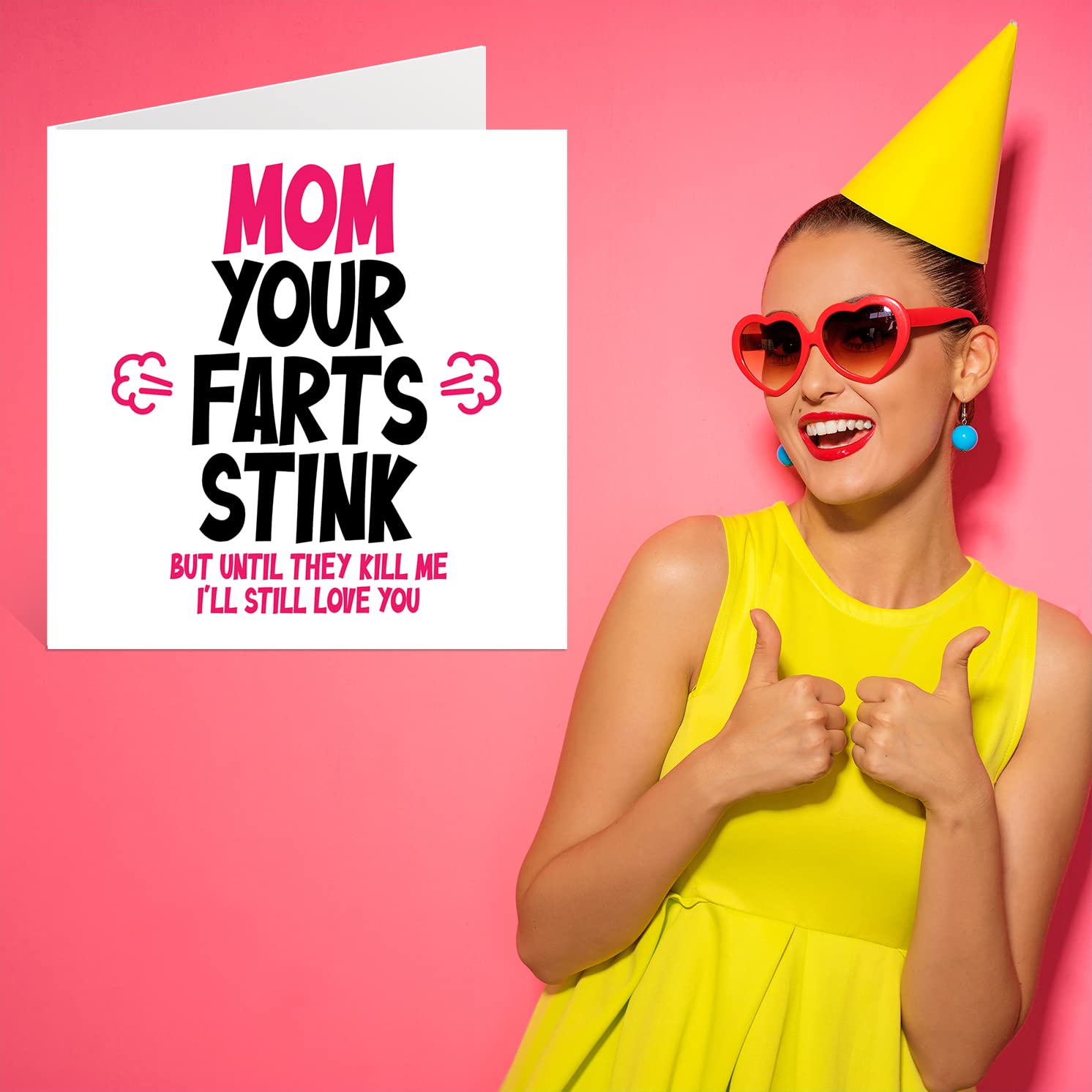 Funny Birthday Card for Mom - Your Farts Stink - Rude Birthday Card for Mom Birthday Cards Gifts, 5.7 x 5.7 Inch Joke Humor Mother's Day Greeting Cards for Mama Mam Mum Mommy Mammy Mummy