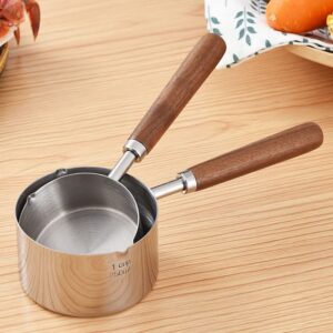 Stainless Steel Mini Frying Pan Household Hot Oil Pan Boiled Eggs Hot Chocolate Hot Milk Pot Household Multi-purpose Pot Milk Steaming Milk Frothing Latte Art Milk Warmer for Stove Top (250ML)