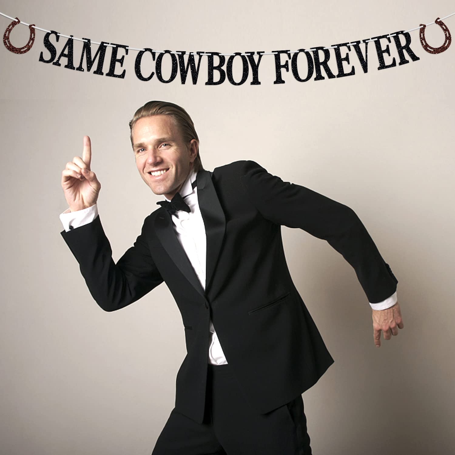 Same Cowboy Forever Banner, Country Western Bachelorette/Funny Bridal Shower Decorations/Hen Party Bunting Sign, Bachelorette Party Decoration Supplies