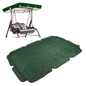 2-seat porch swing canopy replacement waterproof swing top cover garden swing seat replacement canopy for outside, backyard, garden(dark green)