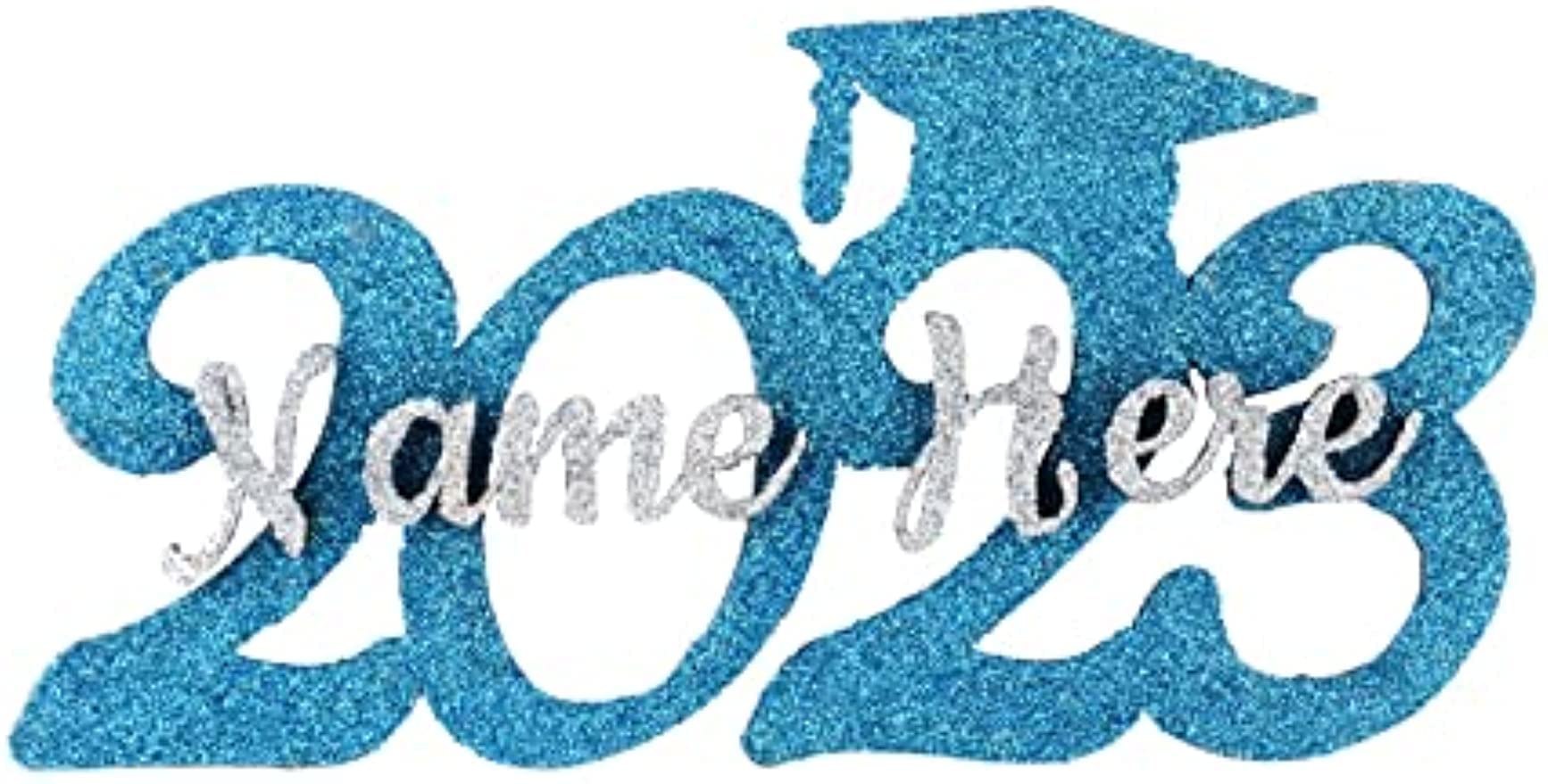 Personalized Custom Name Glitter Graduation Decorations Wood Sign Photo Prop Class of 2023 2024 2025 2026