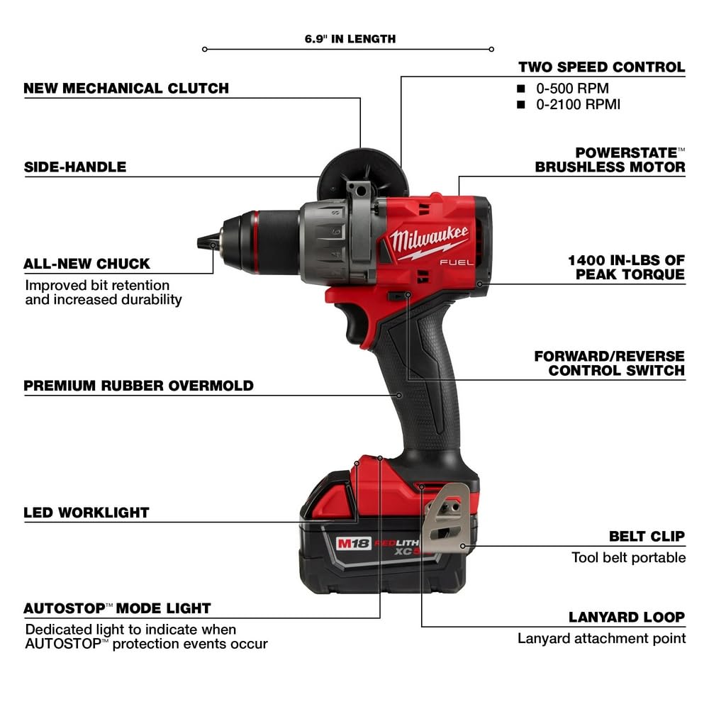 Milwaukee Electric Tool M18 Fuel 1/2"" Drill Driver Kit