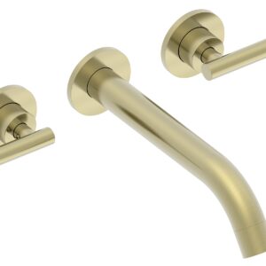 indare Wall Mount Tub Filler， Brass High Flow Tub Filler Brushed Gold Roman Tub Faucet， Bathtub Faucets with 2 Handles， Long Spout Reach