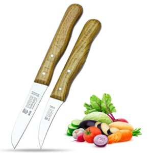 smi solingen bird beak knife germany paring knife set wooden handle peeling knife for fruits and vegetables knife straight & curved stainless steel sharp blade, not dishwasher safe