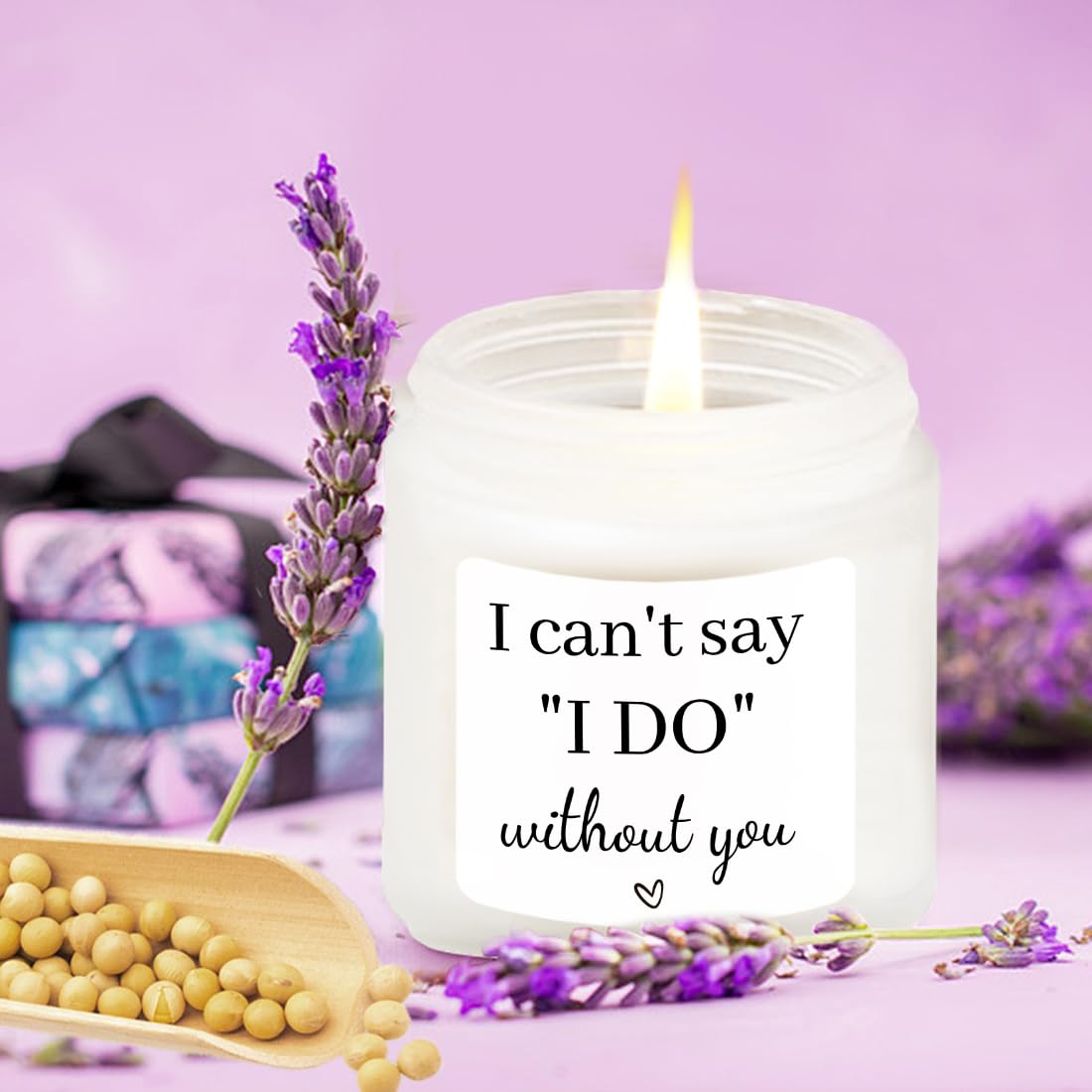 LAMIVEENLA Bridesmaid Gifts Scented Candle Lavender - Funny Matron of Honor Gifts Gifts for Bridesmaids Matron of Honor Proposal Gifts Maid of Honor Proposal Gifts Soy Candle 4oz