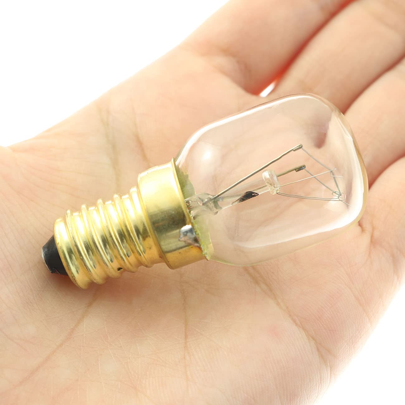 SQXBK 6PCS T25 Microwave Light Bulbs Warm White Incandescent Light Bulb E14120V25W Base Oven Light Bulbs, Brass