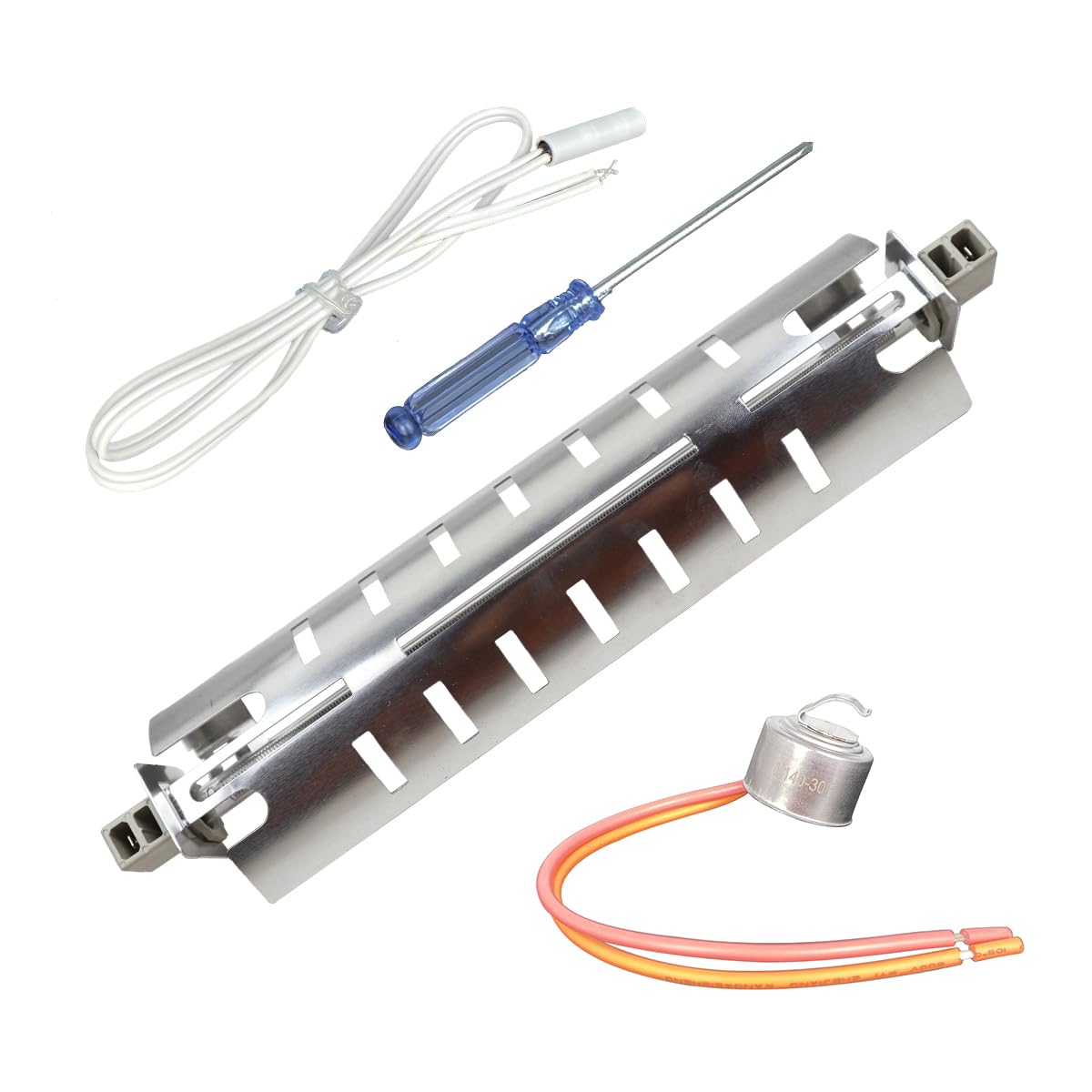 TAIACE WR51X10055 Refrigerator Defrost Heater Kit For GE & Kenmore,with Defrost Thermostat WR50X10068,Temperature Sensor WR55X10025 and Screwdriver