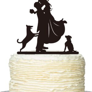 Wedding Cake Topper,Dog Funny Mr & Mrs, Bride and Groom Wedding Party Decoration —Dogs