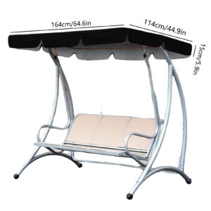 2-Seat Porch Swing Canopy Replacement Waterproof Swing Top Cover Garden Swing Seat Replacement Canopy for Outside, Backyard, Garden(Dark Green)