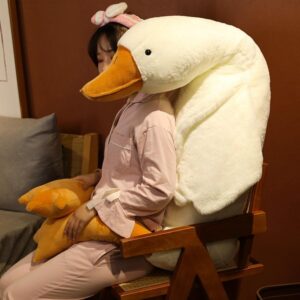 Srutirbo Giant Goose Stuffed Animal, 51.1 Inch Soft Goose Plush Pillow, Cute Duck Plush Toy Swan Plushie Doll Sleeping Hugging Pillows Gift for Girls Boys