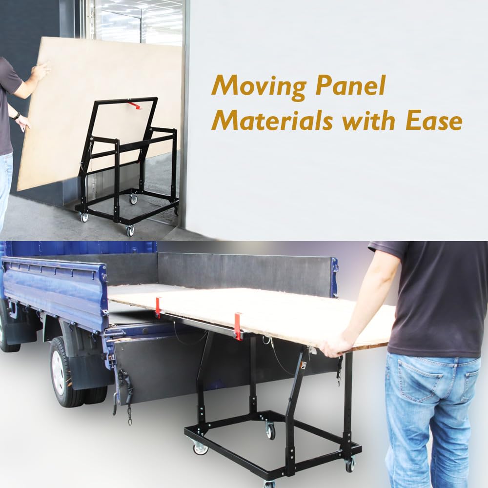 O'SKOOL Panel Handler Cart and Shop Stand, Tilting Panel Carts with Rubber Swivel Casters