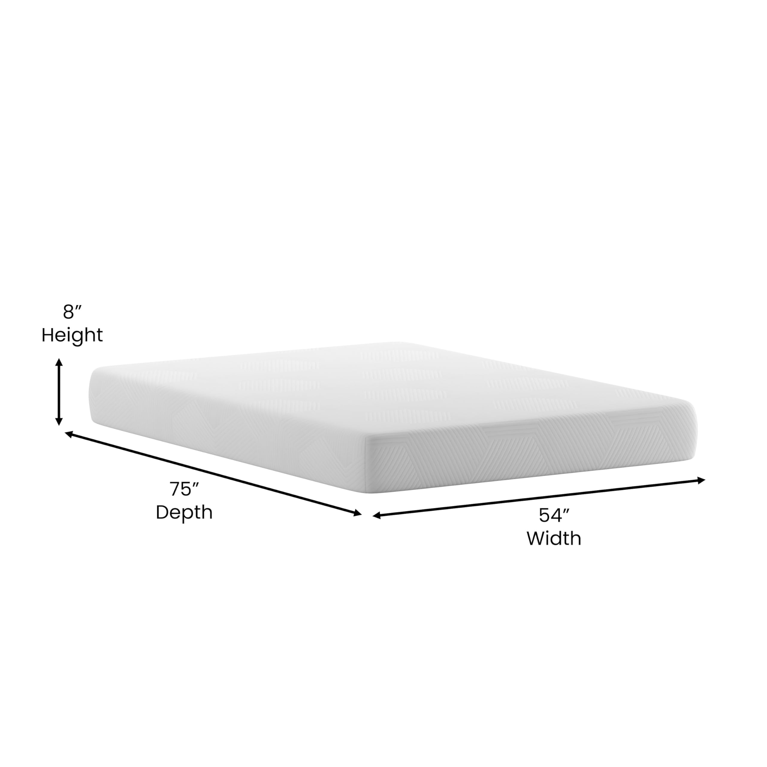 EMMA + OLIVER Camellia Twin Mattress in a Box - 8" Memory Foam - 6" Poly Base with Green Tea Cooling Gel - 2" Charcoal Infused Gel Memory Foam - Mattress in a Box