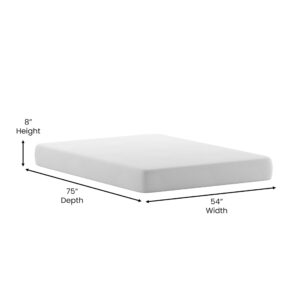 Merrick Lane Iris 8" Twin Mattress - 6" Poly Base - Green Tea Cooling Gel - 2" Charcoal Infused Gel Memory Foam - CertiPUR-US Certified Foam - Mattress in a Box