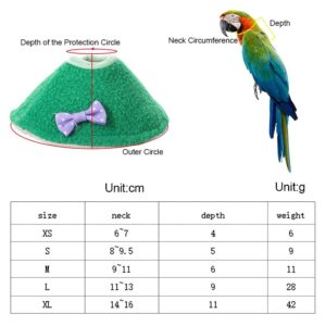 4 Pcs Adjustable Bird Cone Collar, Elizabethan Collar Parrots Protection Cover, Anti-bite Anti-Licking Wound Healing After Surgery Collar Cones(L)