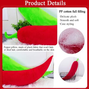 AUCOOMA Pepper Plush Toy Stuffed Chili Pepper Pillow Soft Gifts Doll for Kid 23.6" Red