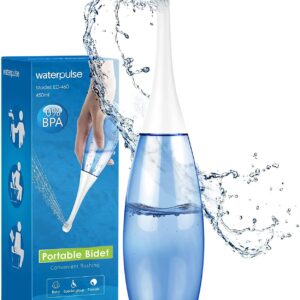 Portable Bidet-Postpartum Care-Peri Bottle for Travel -Portable Bidet 400ml Upside Down, Vaginal Cleaning, Recovery, Hospital Labor and Delivery Essentials - Blue