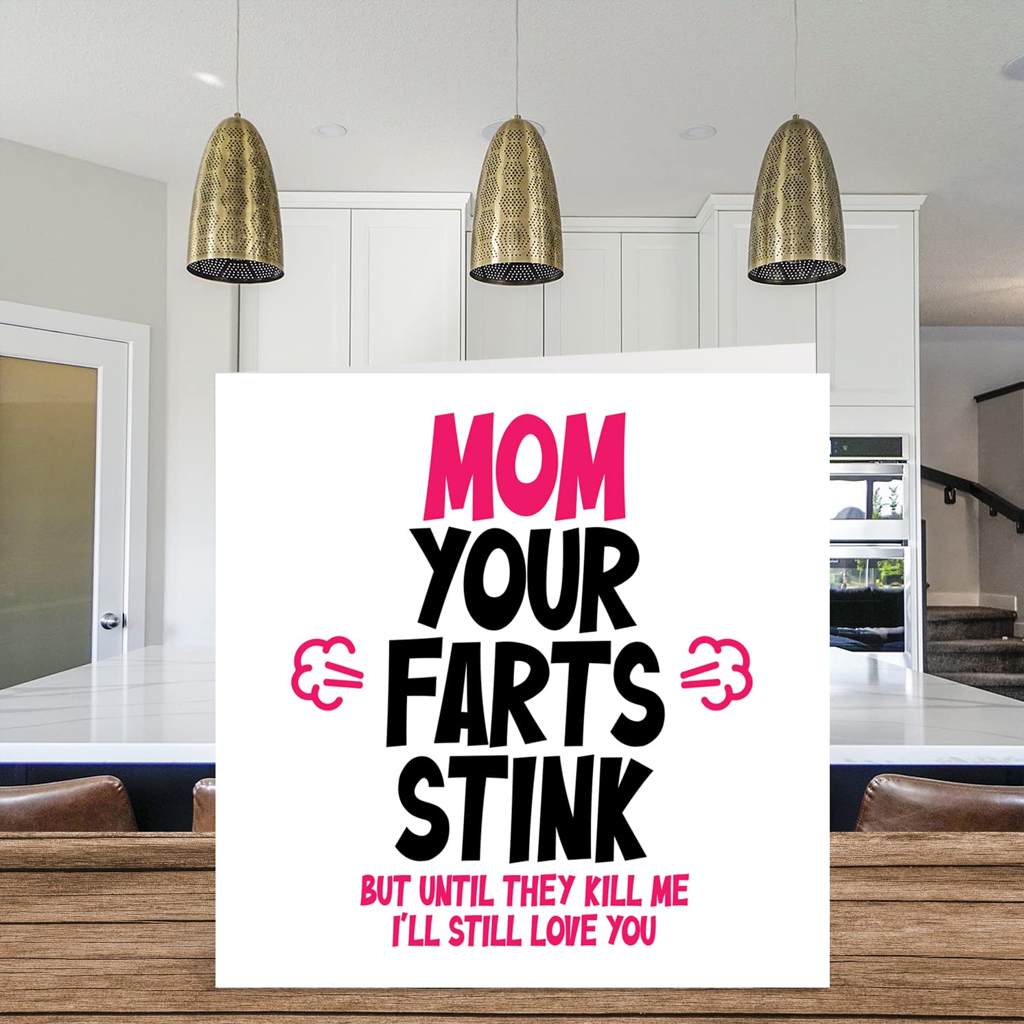 Funny Birthday Card for Mom - Your Farts Stink - Rude Birthday Card for Mom Birthday Cards Gifts, 5.7 x 5.7 Inch Joke Humor Mother's Day Greeting Cards for Mama Mam Mum Mommy Mammy Mummy