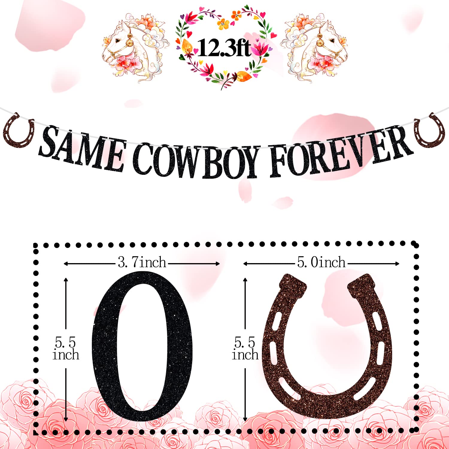 Same Cowboy Forever Banner, Country Western Bachelorette/Funny Bridal Shower Decorations/Hen Party Bunting Sign, Bachelorette Party Decoration Supplies