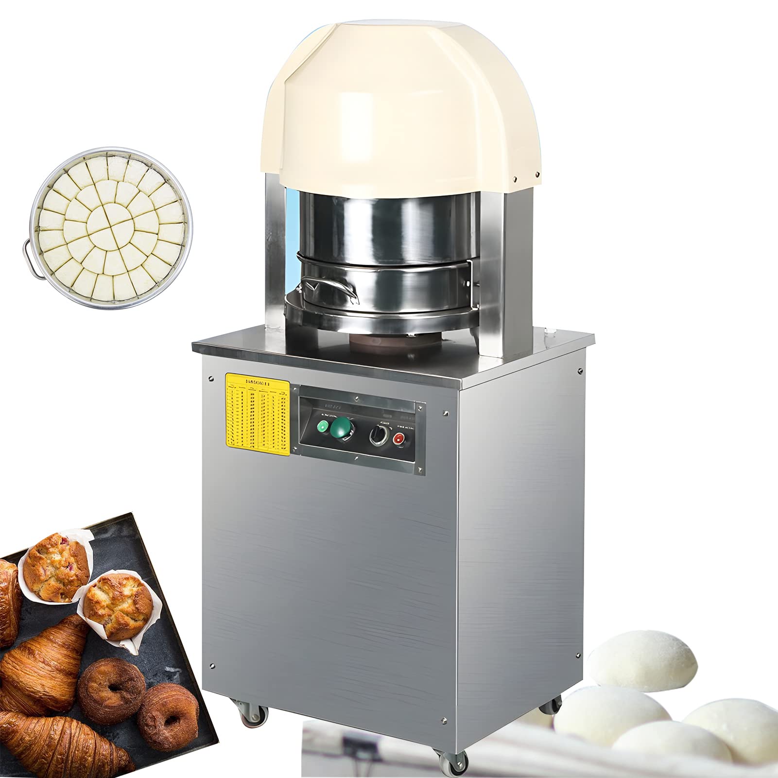 HayWHNKN Electric Dough Divider Rounder 36PCS Dough Cutter 1.06~5.47oz Automatic Dough Ball Cutting Making Machine Dough Equal Divider Bread Maker Lump Spacer Dough Divider for Bakery 110V