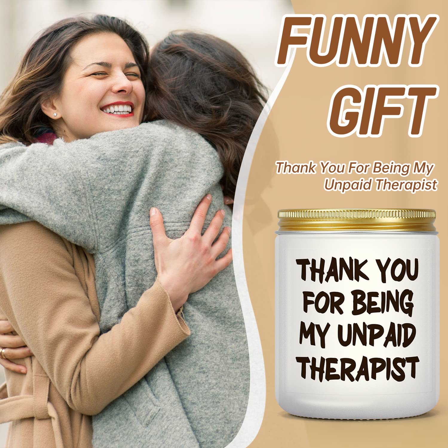 Thank You Gifts for Coworkers, Funny Birthday Gifts for Friends, Friendship Gifts for Women, Unpaid Therapist Gifts for Mom Teacher Nurse,Thanksgiving Christmas Gift, Lavender Scented Candle