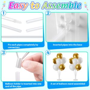 Balloon Stand Kit 4 sets Balloon Arch Stand with Base and Balloon Sticks for Christmas Table Graduation Wedding Birthday Baby Shower Gender Reveal Party Decorations