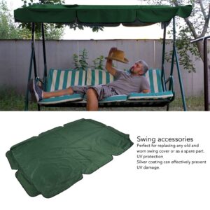 2-Seat Porch Swing Canopy Replacement Waterproof Swing Top Cover Garden Swing Seat Replacement Canopy for Outside, Backyard, Garden(Dark Green)