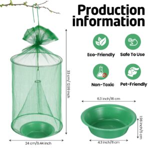 Qualirey 12 Pcs Ranch Fly Trap Outdoors Stable Fly Trap Reusable Horse Fly Traps Outdoor Hanging Pest Fly Trap Fly Catcher Cage with Pots Flay for Farm Orchard Restaurants