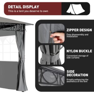 Gazebo for Patio Outdoor Gazebo Canopy UV Protection Canopy Tent for Party Patio BBQ for Patio/Outdoor/Wedding Parties and Events (10'x13', Grey)