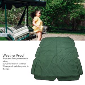 2-Seat Porch Swing Canopy Replacement Waterproof Swing Top Cover Garden Swing Seat Replacement Canopy for Outside, Backyard, Garden(Dark Green)