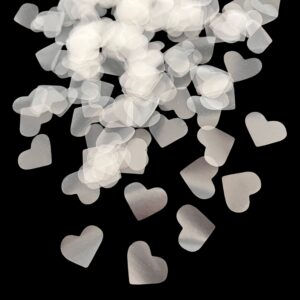 Dissolving Water Soluble Rice Paper White Wedding Heart Shaped Confetti 28000 Pieces 150 Gram Biodegradable Confetti Hearts for Send Off Outdoor Beach Reception Ceremony Celebration Classic Modern