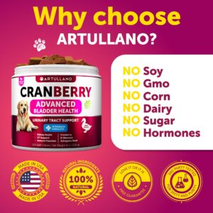 Dog UTI Treatment - Cranberry Supplement for Dogs - Bladder Control for Dogs - Dog Urinary Tract Infection Treatment - UTI Medicine for Dogs - Dog Cranberry Supplement - Kidney Support - 120 Chews