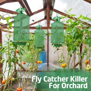 Qualirey 12 Pcs Ranch Fly Trap Outdoors Stable Fly Trap Reusable Horse Fly Traps Outdoor Hanging Pest Fly Trap Fly Catcher Cage with Pots Flay for Farm Orchard Restaurants