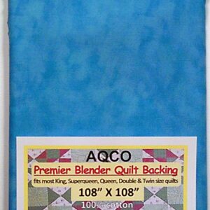 Premier Quilt Backing, King, Seamless, Blender Scuba Blue, 108"x108", by AQCO