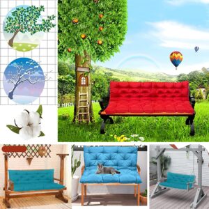 Swing Replacement Cushions with Backrest, Outdoor Swing Cushion, Waterproof Porch Swing Cushion 2-3 Seats, Thickened 4-Inch Replacement Cushions for Outdoor Swing, Suitable for Outdoor and Indoor