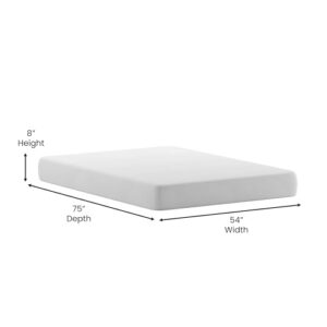 Flash Furniture Jasmine 8 Inch Green Tea Memory Foam Mattress - Charcoal Infused - Supportive Pressure Relief - CertiPUR-US Certified Foam - Full Mattress in a Box