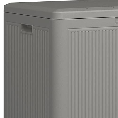 Suncast 22-Gallon Indoor/Outdoor Small Patio Deck Box, Plastic Storage Bin for Lawn, Garden, Garage, & Home Organization, Stoney